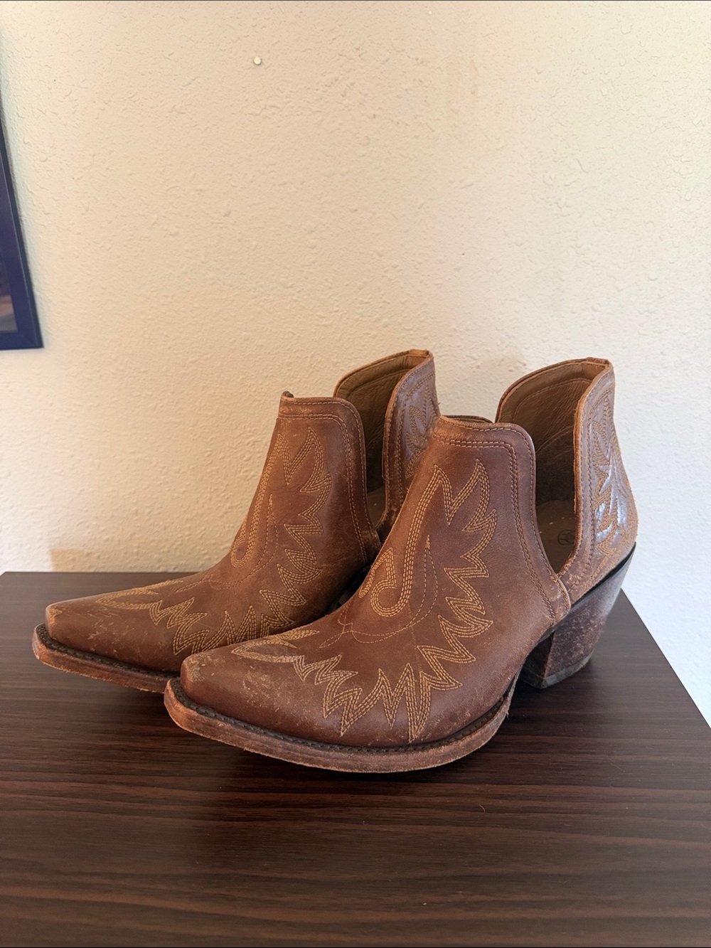 Ariat - Distressed Brown Western Ankle Boots for Women